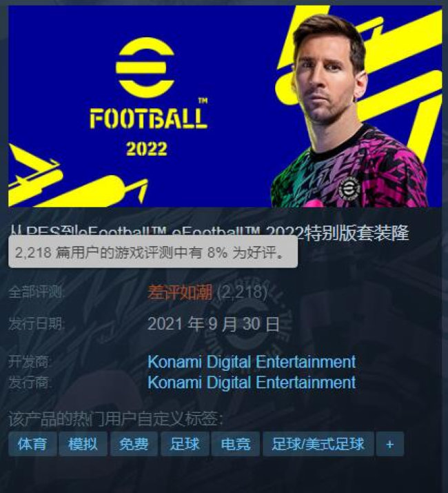 免费的《实况足球2022》Steam解锁质量堪忧(图2)